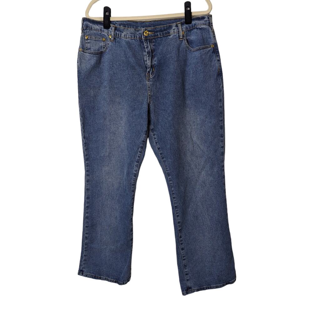 DG2 By Diane Gilman Womens Mediun Wash Boot Cut Stretch Jeans Size 18P